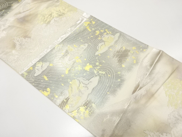 引箔　竜安寺模様織り出し　袋帯